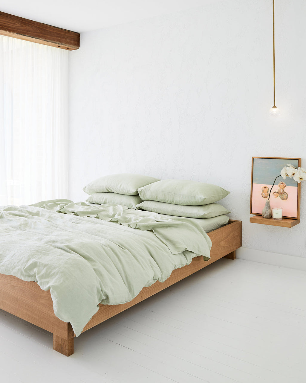 Sage 100% French Flax Linen Duvet Cover Set